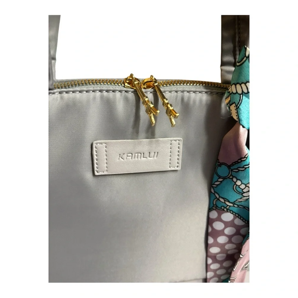 NEW Kamlui Laptop Bag Gray Briefcase with Scarf Accent Water Resistant Bag